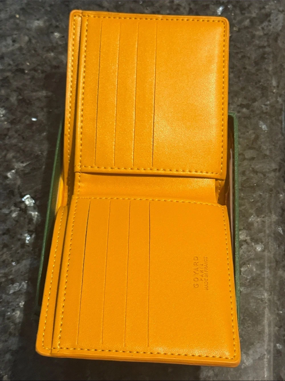Goyard Yellow Chevron Card Holder